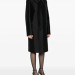 Cappotto senza colleto in seta in nero Toteme - donna 