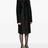 Cappotto senza colleto in seta in nero Toteme - donna 