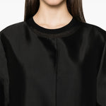 Cappotto senza colleto in seta in nero Toteme - donna 