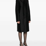 Cappotto senza colleto in seta in nero Toteme - donna 
