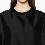 Cappotto senza colleto in seta in nero Toteme - donna 