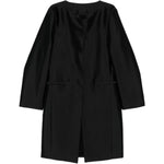 Cappotto senza colleto in seta in nero Toteme - donna 
