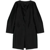 Cappotto senza colleto in seta in nero Toteme - donna 