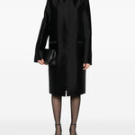 Cappotto senza colleto in seta in nero Toteme - donna 