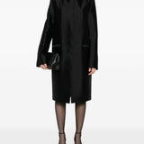 Cappotto senza colleto in seta in nero Toteme - donna 