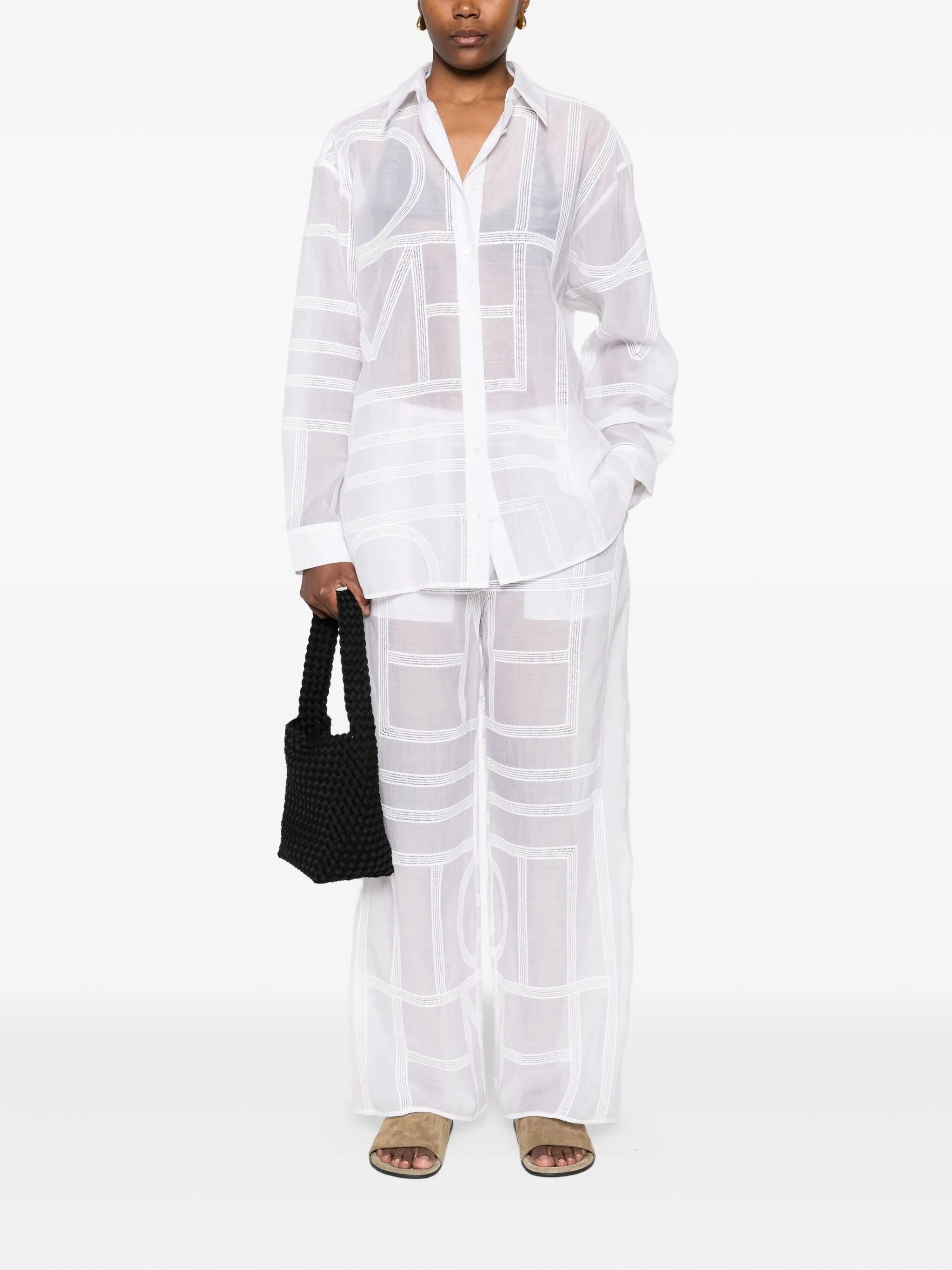 Camicia con pattern geometrico in bianco Toteme - donna 
