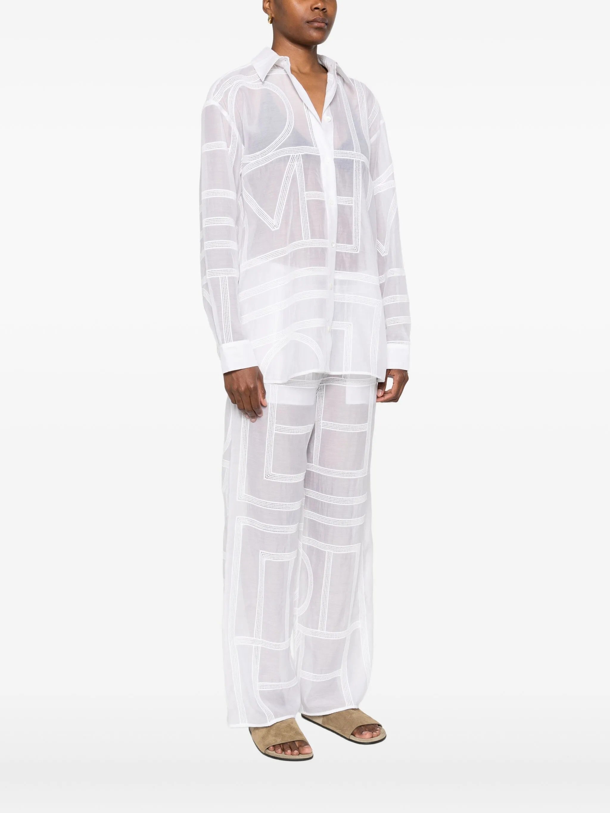 Camicia con pattern geometrico in bianco Toteme - donna 