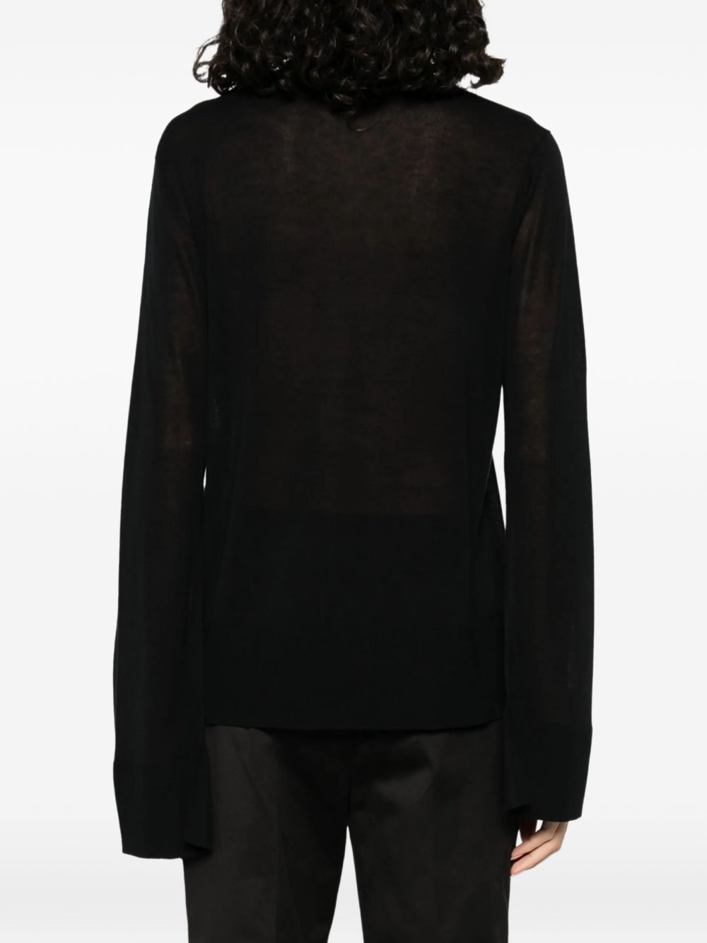 Maglione a collo alto con spacchi in nero Toteme - donna 