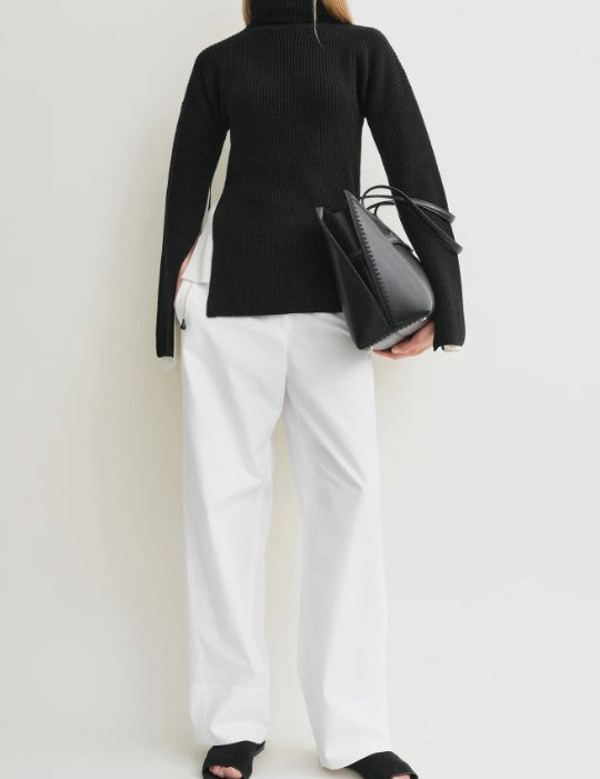 Maglione a maniche lunghe con spacchi in nero Toteme - donna 