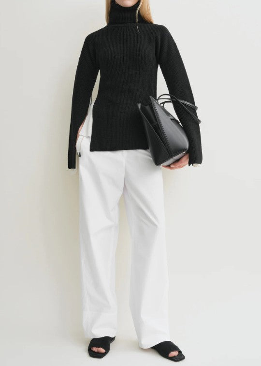 Maglione a maniche lunghe con spacchi in nero Toteme - donna 
