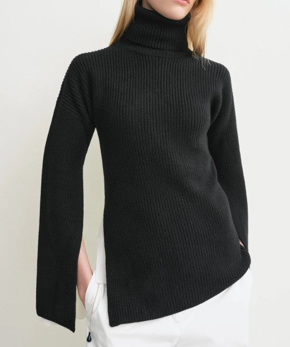 Maglione a maniche lunghe con spacchi in nero Toteme - donna 