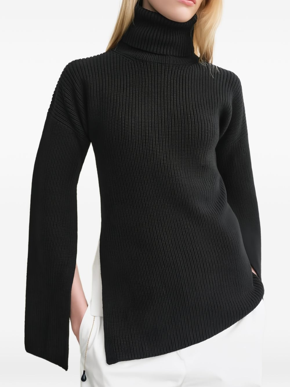 Maglione a maniche lunghe con spacchi in nero Toteme - donna 