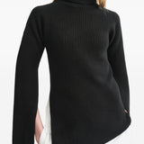 Maglione a maniche lunghe con spacchi in nero Toteme - donna 