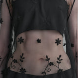 Blusa semi-trasparente con ricami in nero Toteme - donna 