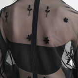 Blusa semi-trasparente con ricami in nero Toteme - donna 