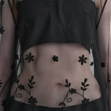 Blusa semi-trasparente con ricami in nero Toteme - donna 