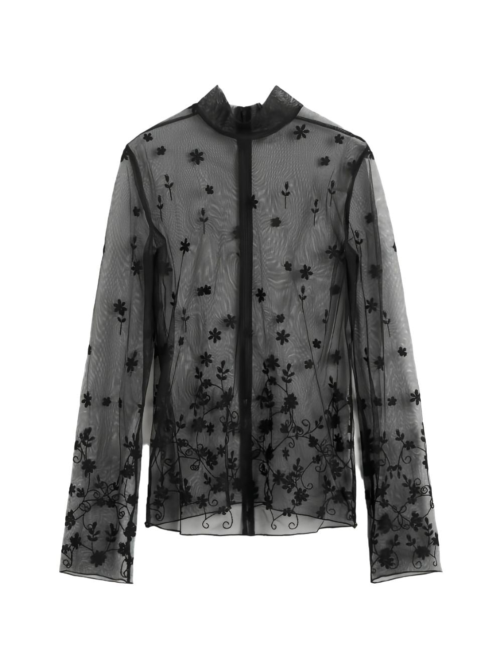Blusa semi-trasparente con ricami in nero Toteme - donna 