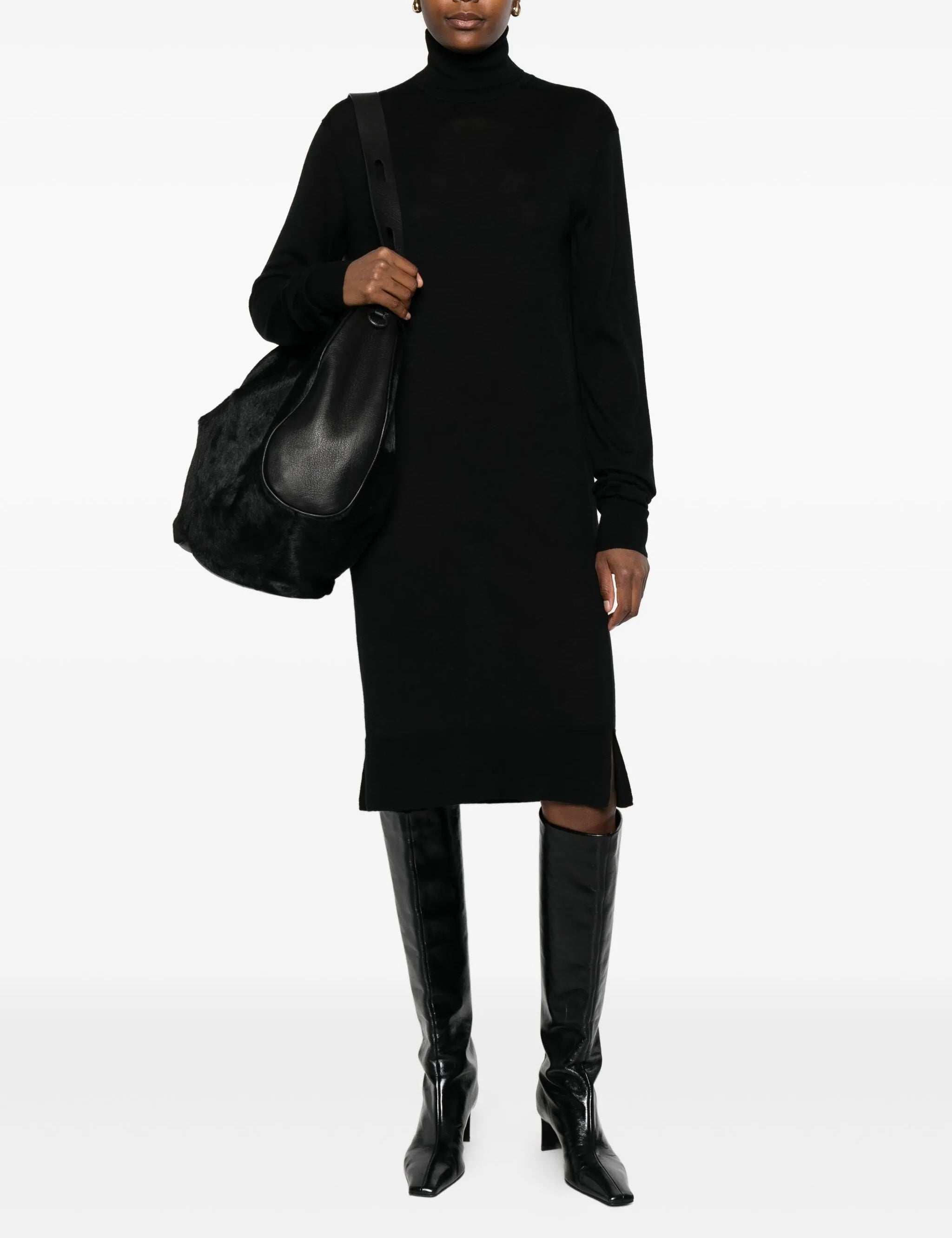 Abito midi a collo alto in nero Toteme - donna 