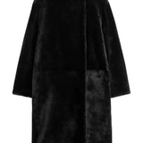 Cappotto in shearling senza colletto in nero Toteme - donna 
