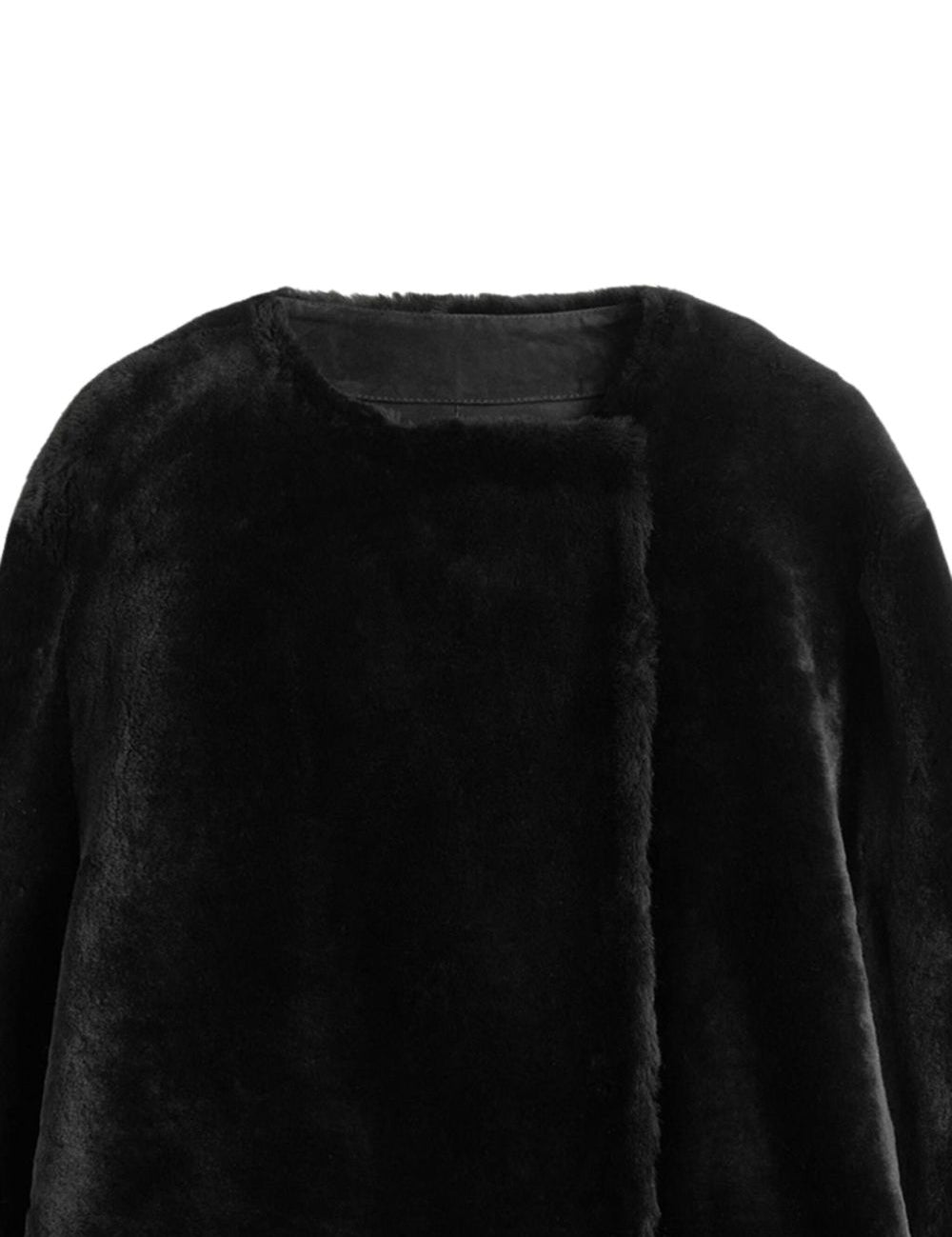 Cappotto in shearling senza colletto in nero Toteme - donna 