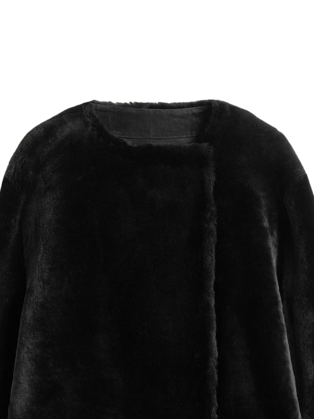 Cappotto in shearling senza colletto in nero Toteme - donna 