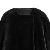 Cappotto in shearling senza colletto in nero Toteme - donna 