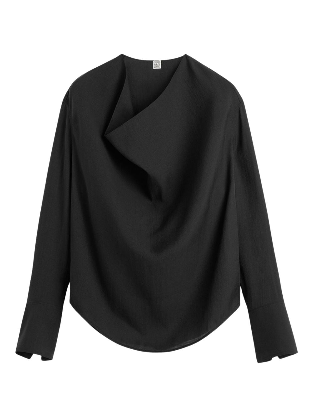 Blusa con scollo drappeggiato in nero Toteme - donna 
