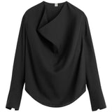 Blusa con scollo drappeggiato in nero Toteme - donna 
