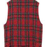 Gilet a quadri con zip in rosso Undercover - uomo 