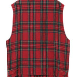 Gilet a quadri con zip in rosso Undercover - uomo 