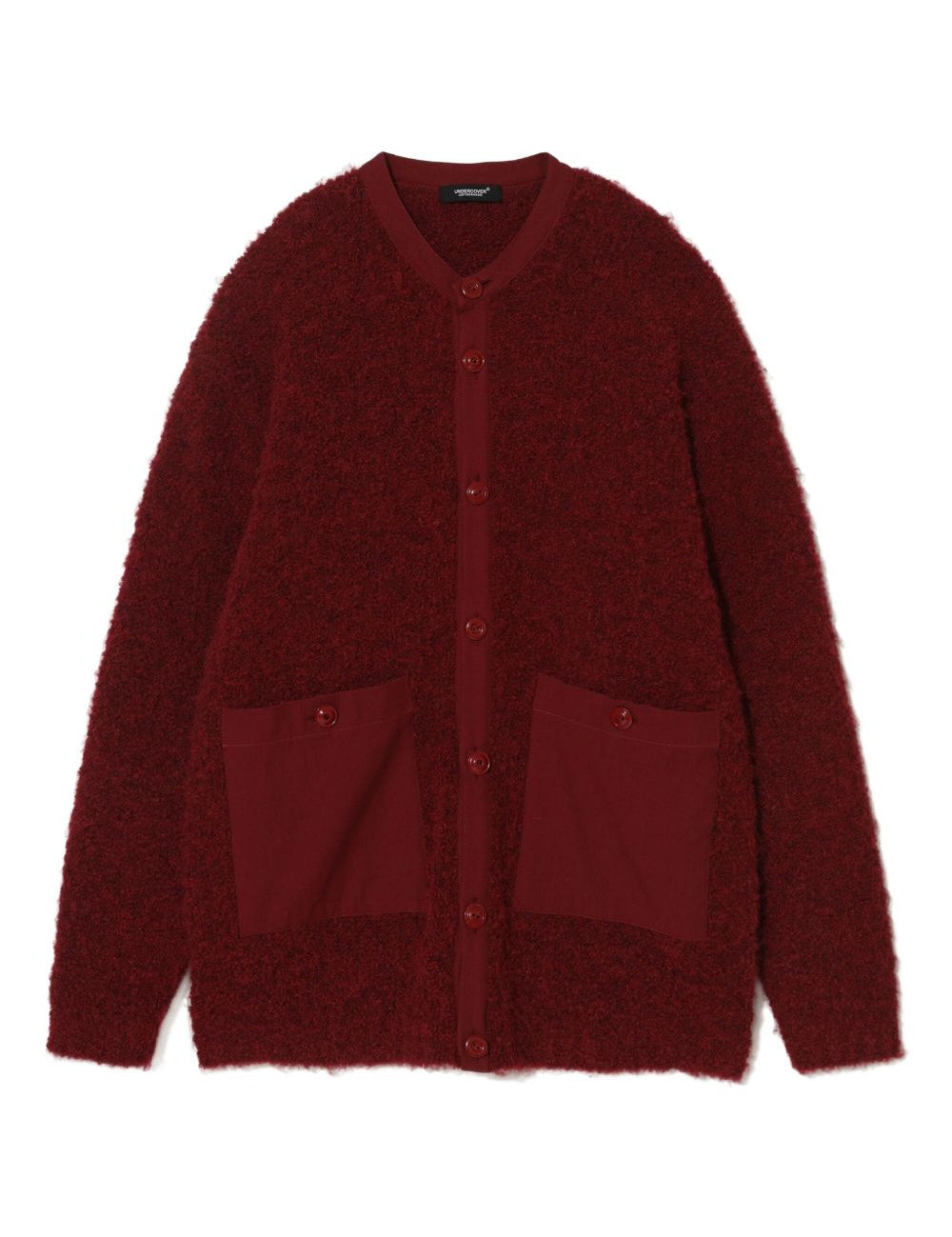 Cardigan girocollo in rosso Undercover - uomo 