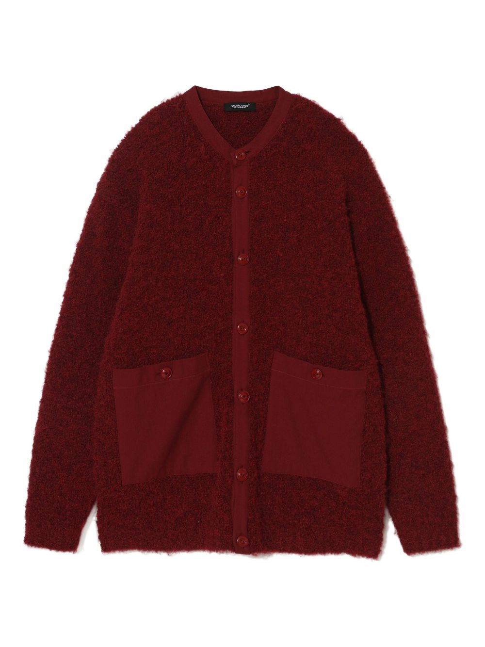 Cardigan girocollo in rosso Undercover - uomo 