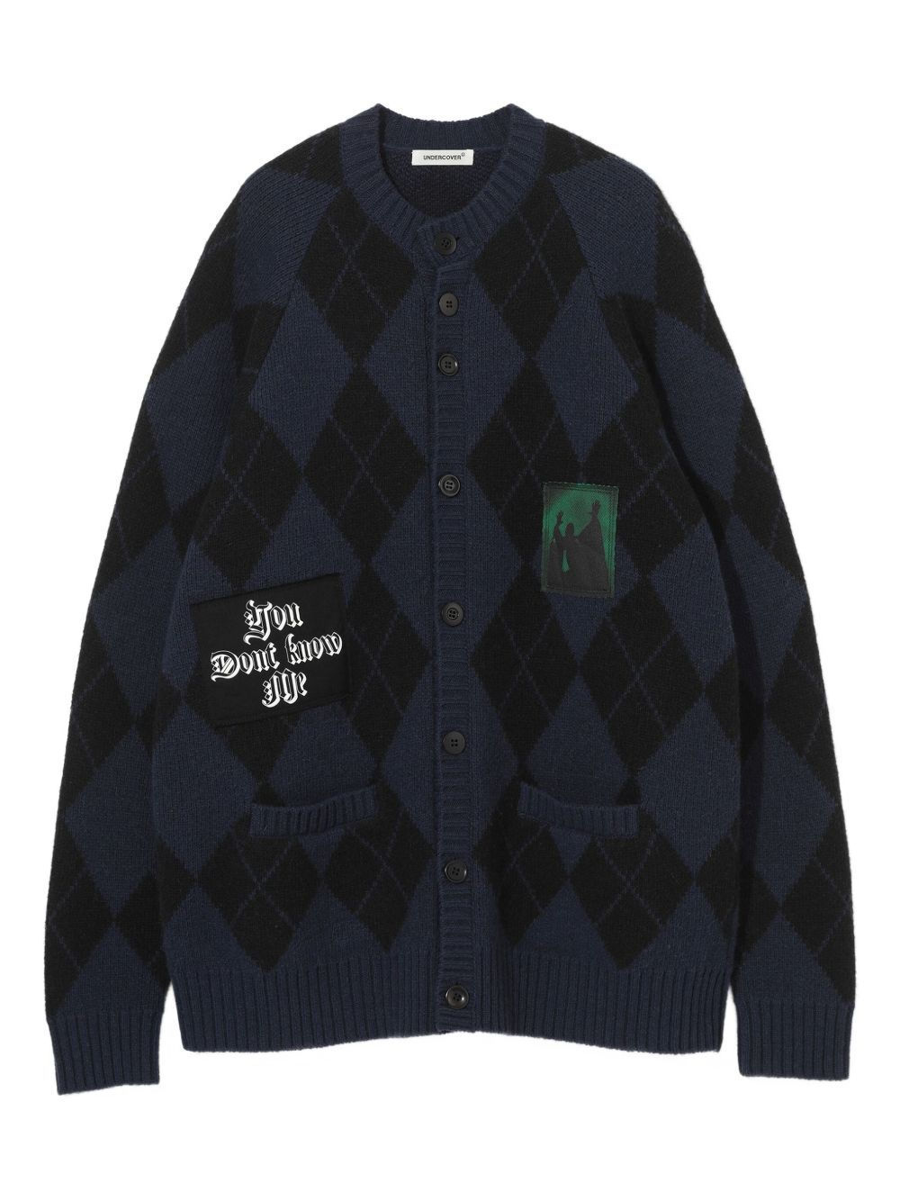 Cardigan con design a rombi in blu Undercover - uomo 