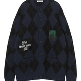 Cardigan con design a rombi in blu Undercover - uomo 