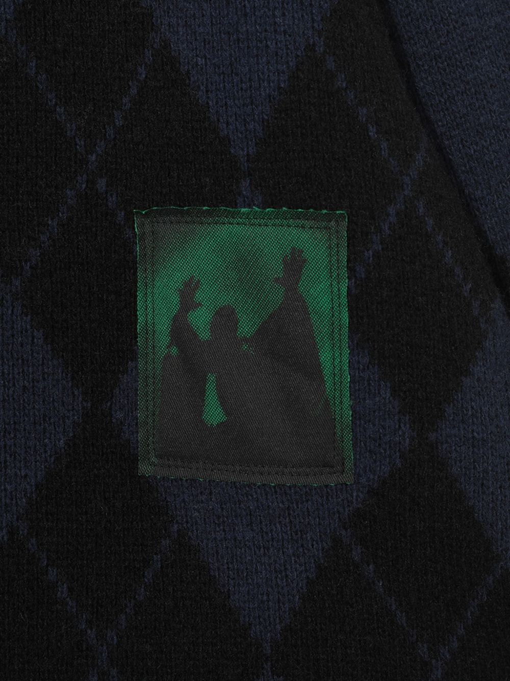 Cardigan con design a rombi in blu Undercover - uomo 