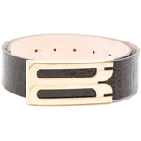 Cintura con effetto coccodrillo in marrone Victoria beckham - donna 