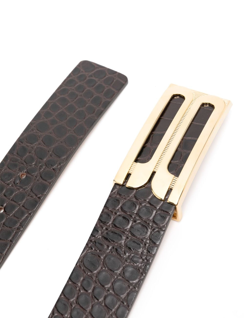 Cintura con effetto coccodrillo in marrone Victoria beckham - donna 