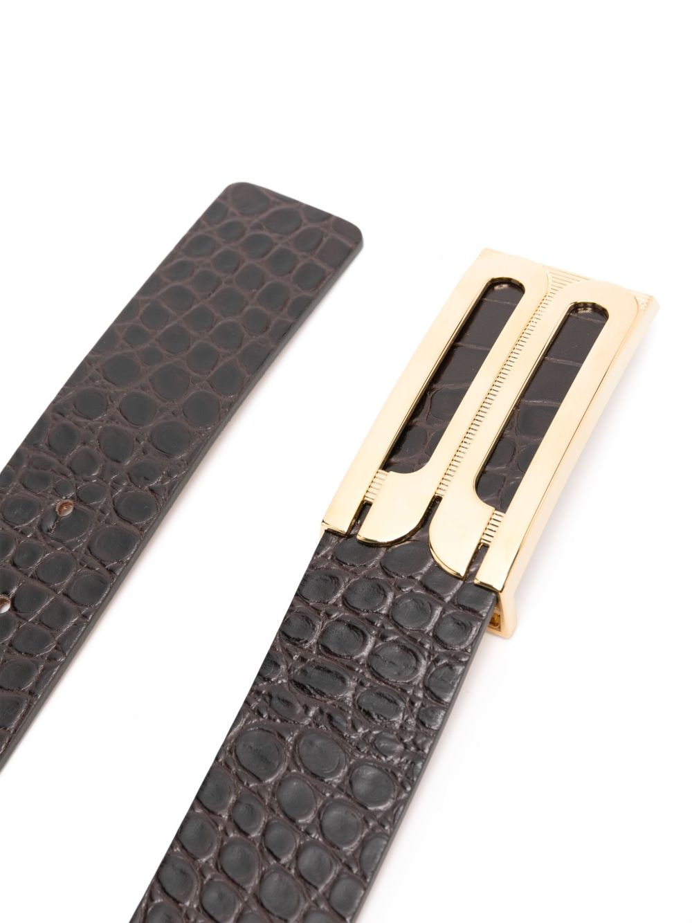 Cintura con effetto coccodrillo in marrone Victoria beckham - donna 