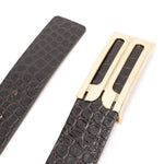 Cintura con effetto coccodrillo in marrone Victoria beckham - donna 