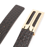 Cintura con effetto coccodrillo in marrone Victoria beckham - donna 