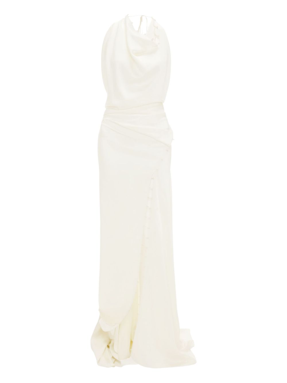 Abito lungo con scollo a cappuccio in bianco Victoria beckham - donna 