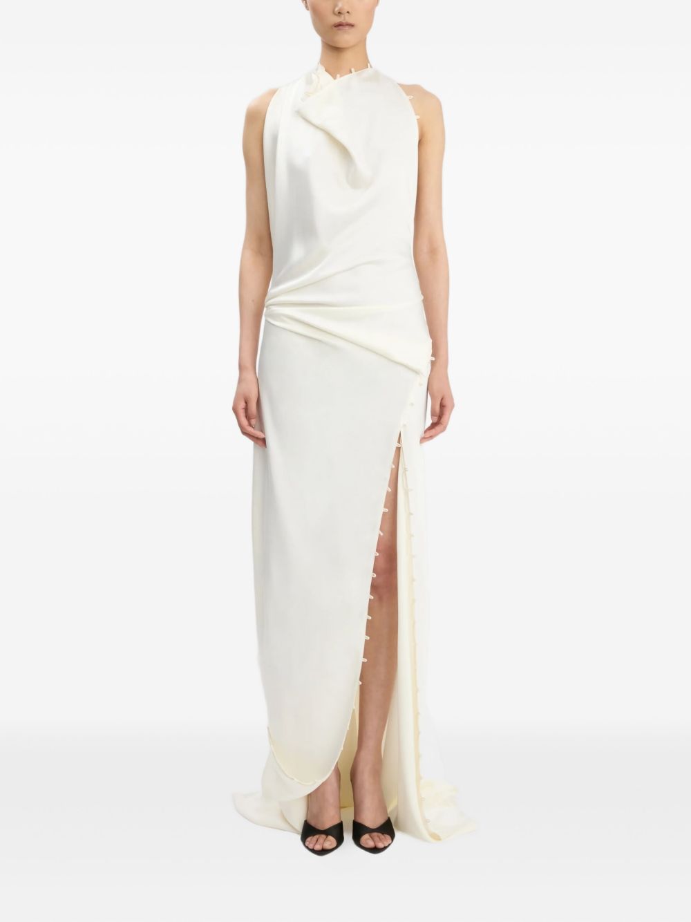 Abito lungo con scollo a cappuccio in bianco Victoria beckham - donna 