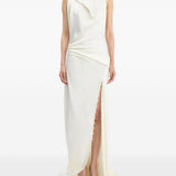 Abito lungo con scollo a cappuccio in bianco Victoria beckham - donna 