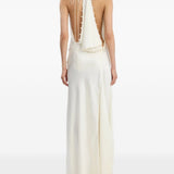 Abito lungo con scollo a cappuccio in bianco Victoria beckham - donna 