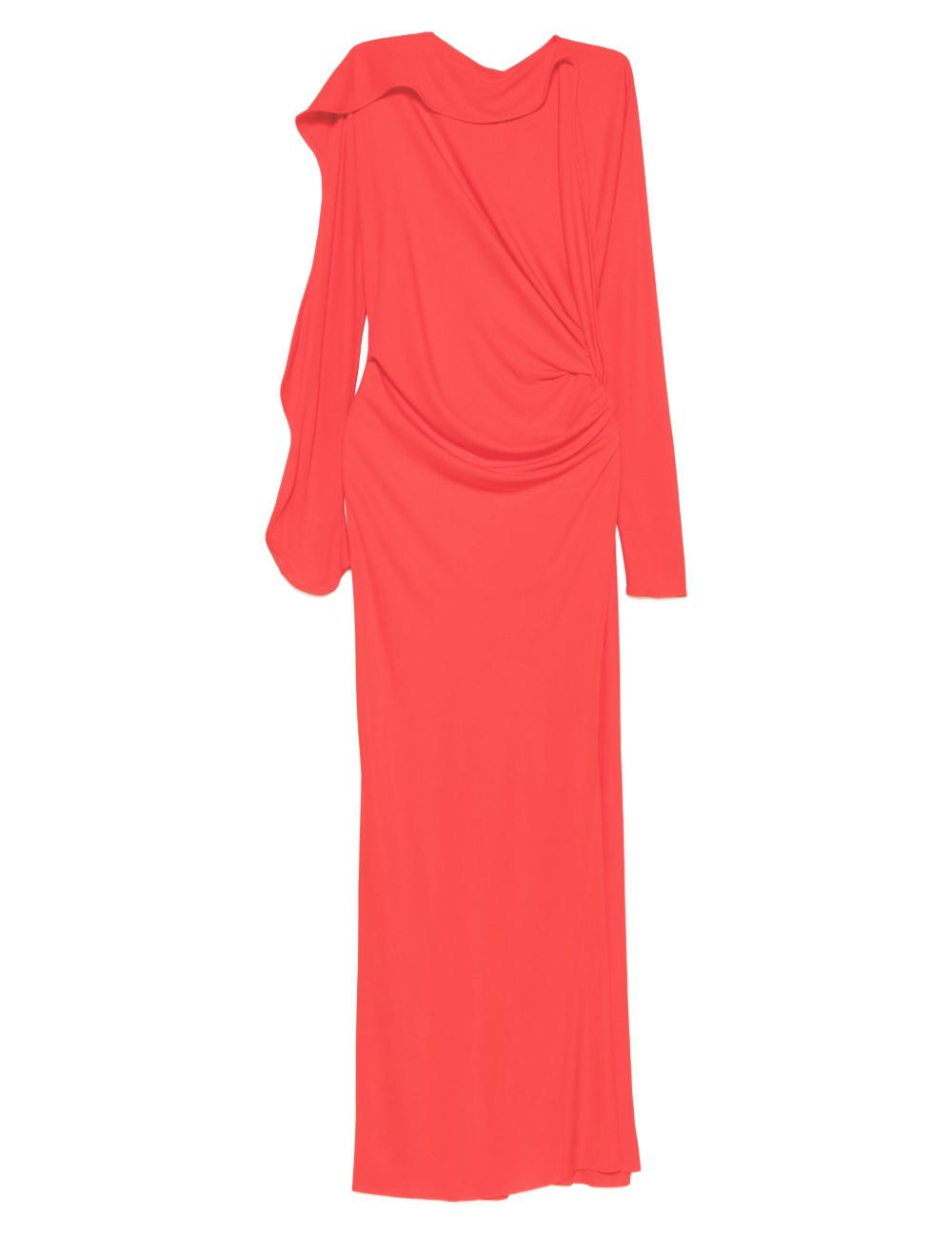 Abito lungo drappeggiato in rosso Victoria Beckham - donna 