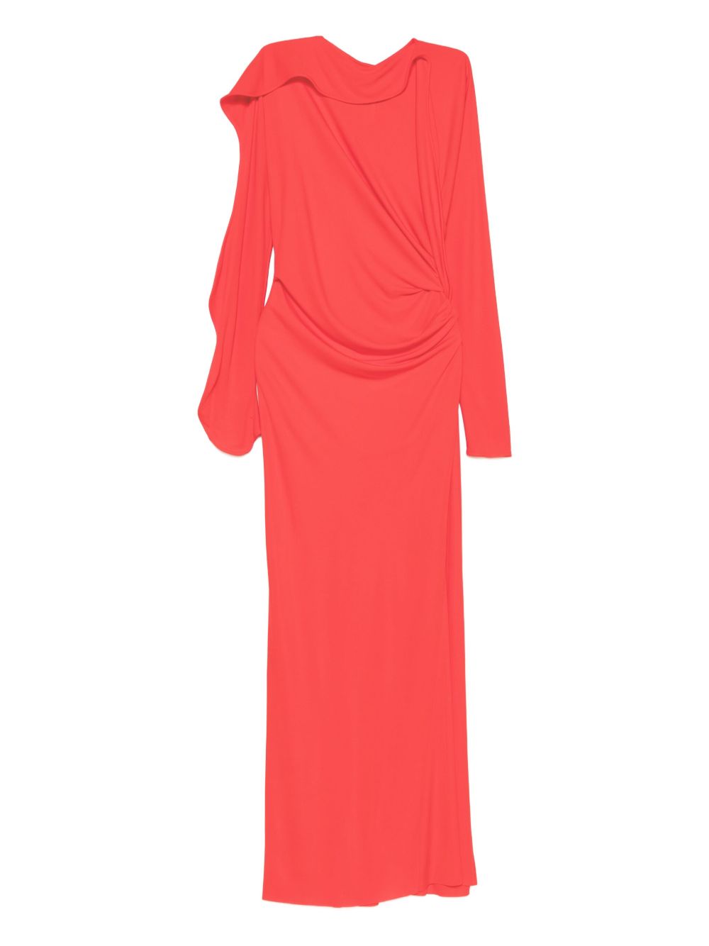 Abito lungo drappeggiato in rosso Victoria Beckham - donna 