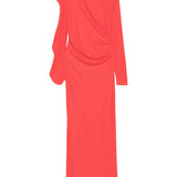 Abito lungo drappeggiato in rosso Victoria Beckham - donna 
