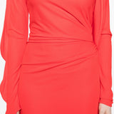 Abito lungo drappeggiato in rosso Victoria Beckham - donna 