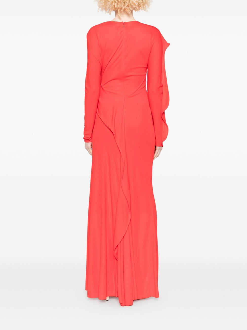 Abito lungo drappeggiato in rosso Victoria Beckham - donna 