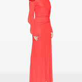 Abito lungo drappeggiato in rosso Victoria Beckham - donna 